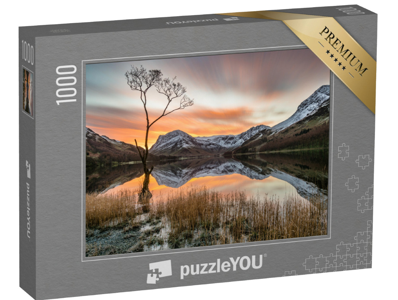 puzzle 1000 dílků „Atmosférické horské panorama s východem slunce, Lake District, Velká Británie“