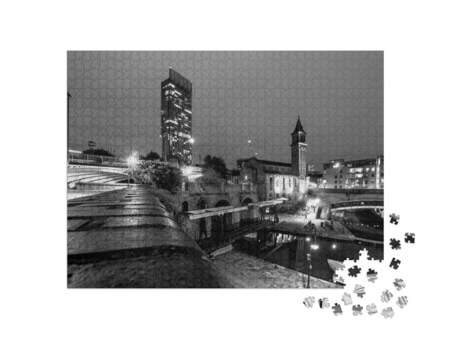 puzzle 1000 dílků „Manchester: noční město, Anglie“