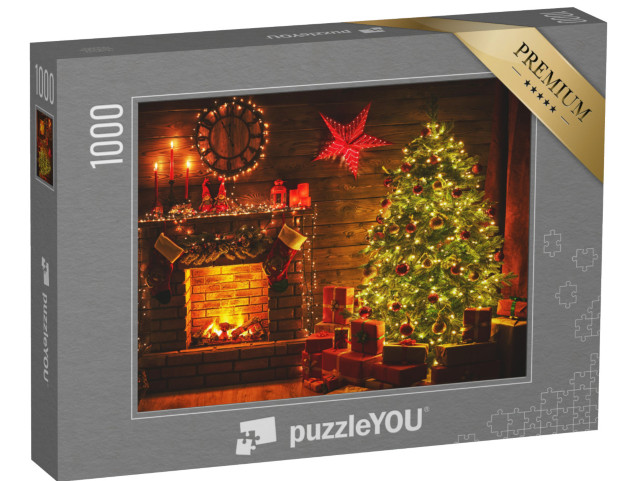 puzzle 1000 dílků „Oheň z polen v době Vánoc“
