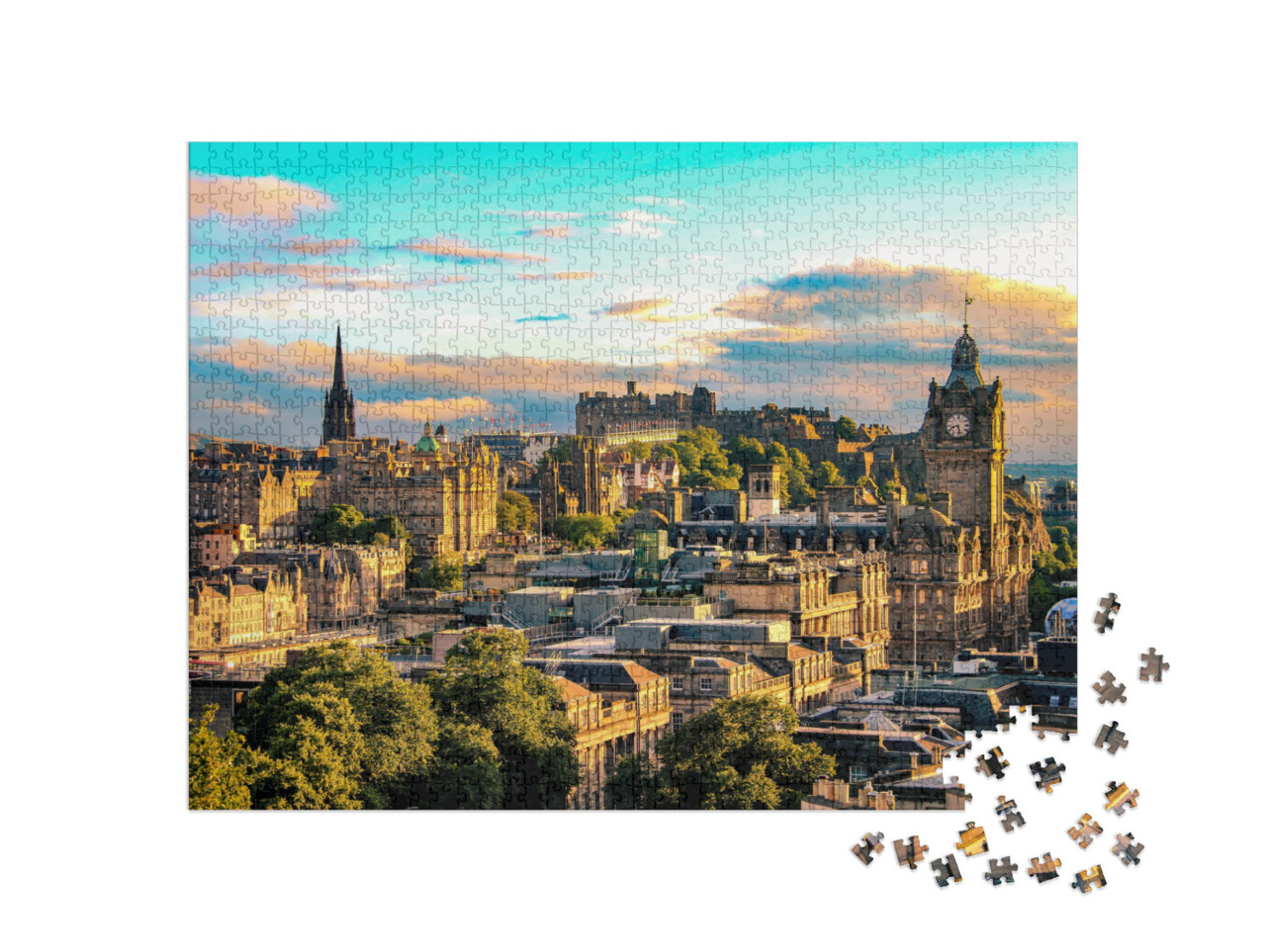 puzzle 1000 dílků „Obzor Edinburghu z Calton Hill, Skotsko“