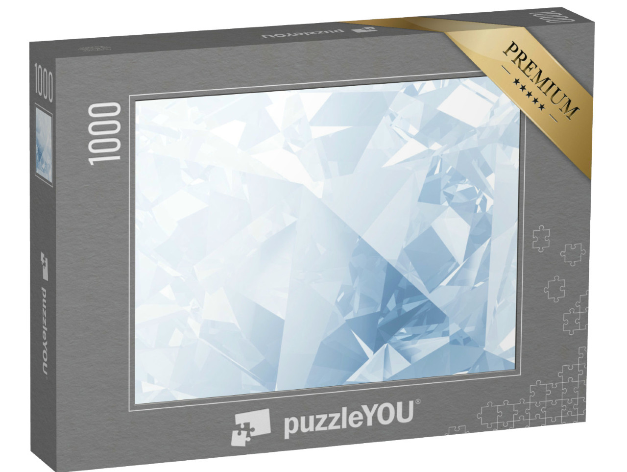 puzzle 1000 dílků „Modré zimní fasetové pozadí...“
