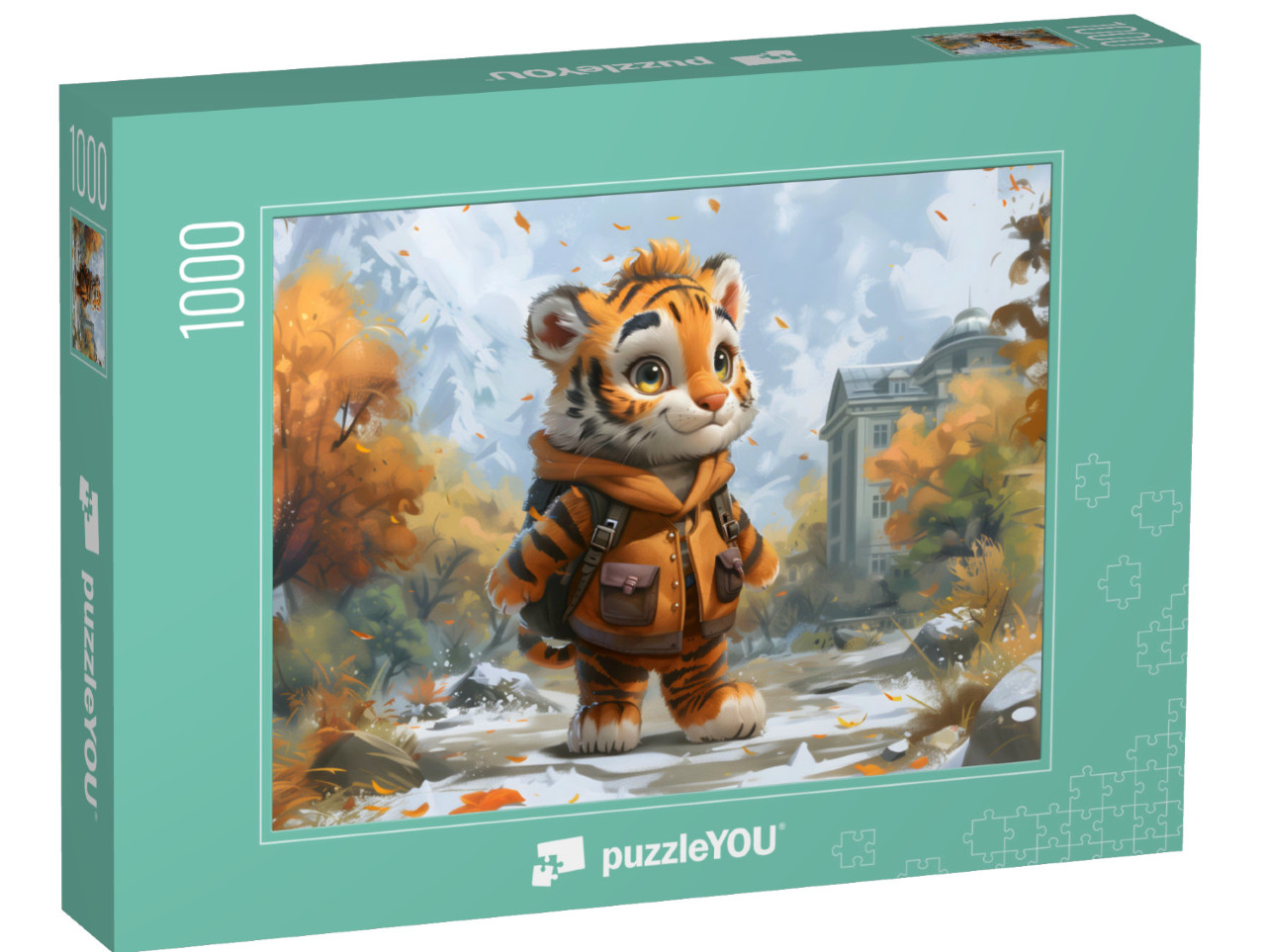 puzzle 1000 dílků „Tygřík Tiggy na cestě do školy“