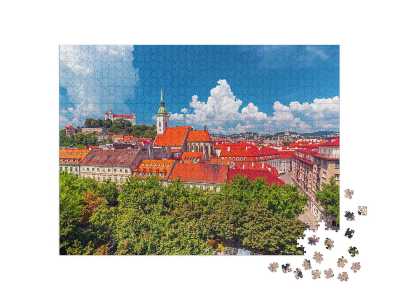 puzzle 1000 dílků „Pohled na staré centrum Bratislavy, Slovensko“