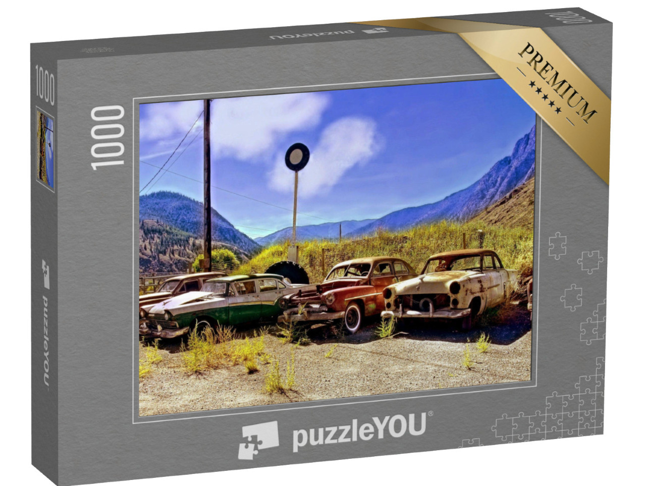 puzzle 1000 dílků „Vyřazená klasická auta“