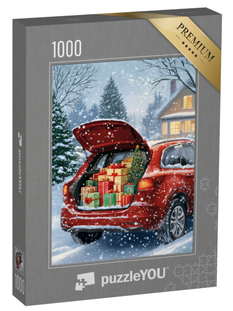 puzzle 1000 dílků „Auto plné dárků“