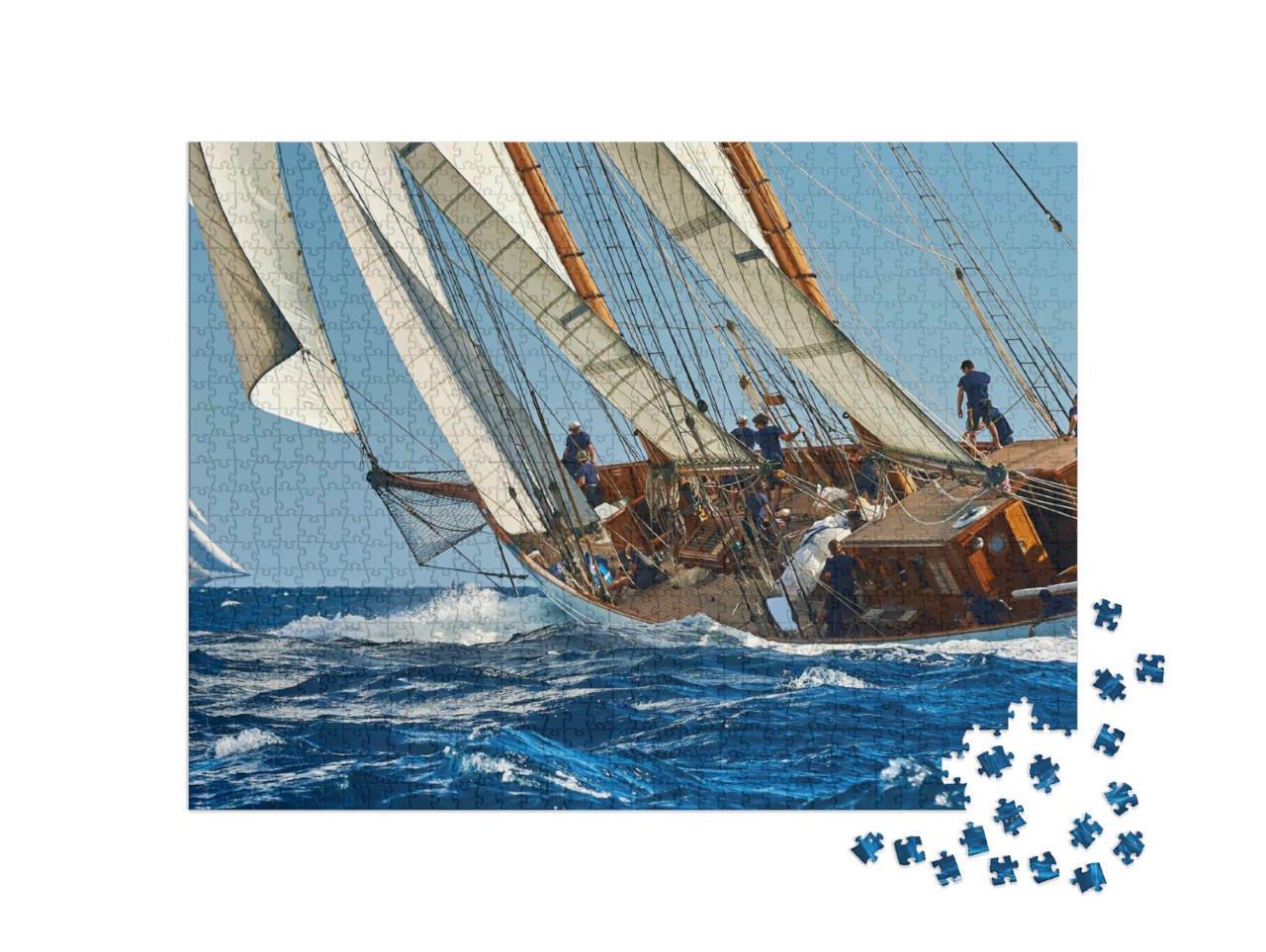 puzzle 1000 dílků „Těžko na větru: regata plachetnic“