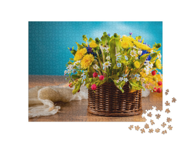 puzzle 1000 dílků „Košík s divokými květinami“
