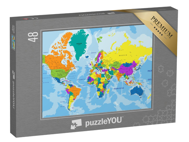 puzzle 48 dílků „Politická mapa světa“