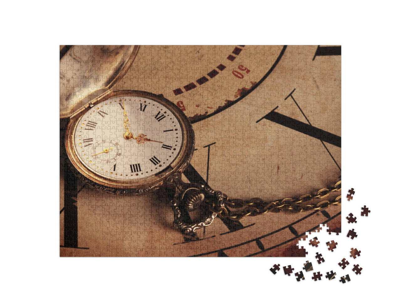 puzzle 1000 dílků „Zlaté kapesní hodinky jako vintage hodinky“
