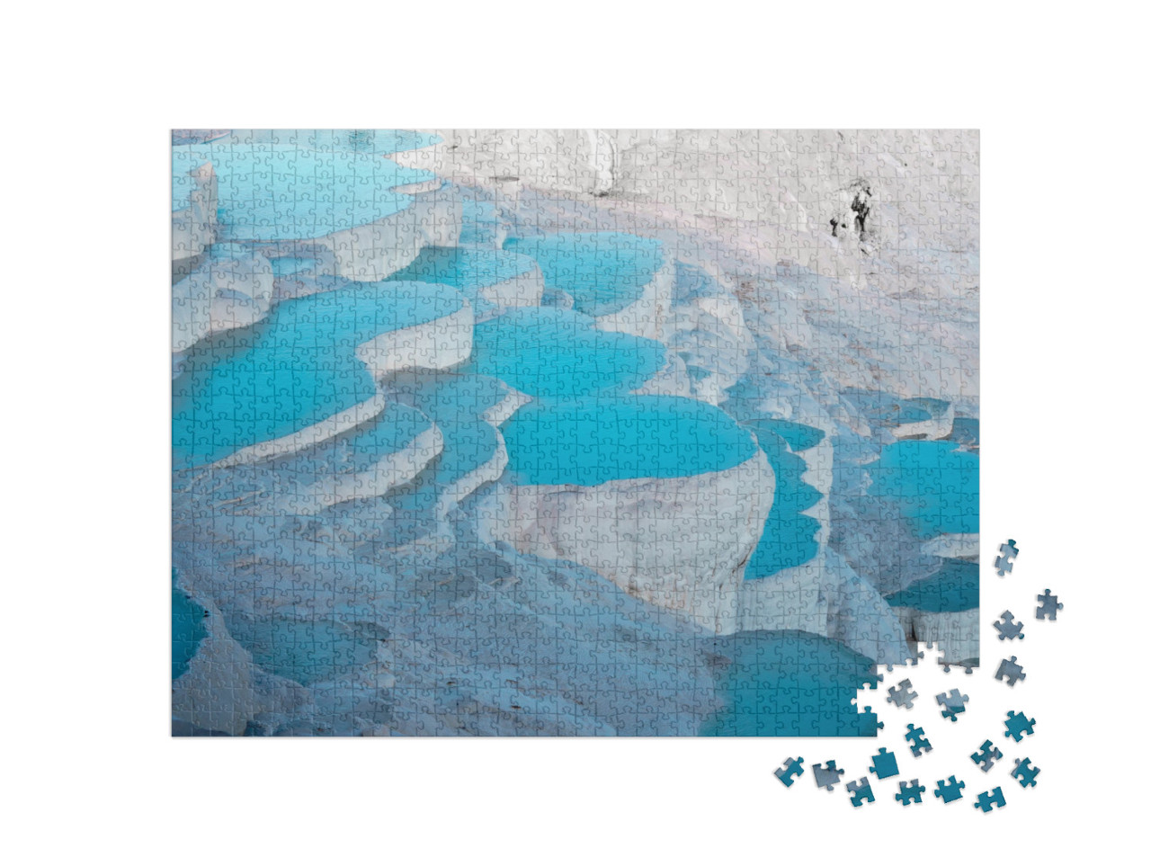 puzzle 1000 dílků „Vápencové terasy Pamukkale, Turecko“