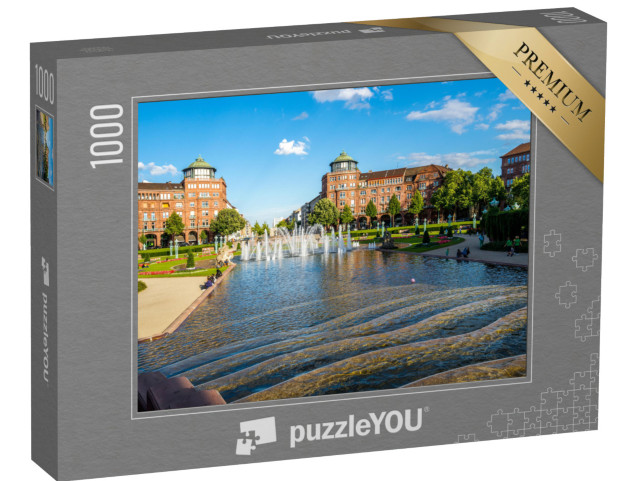 puzzle 1000 dílků „Parkování u vodárenské věže v Mannheimu“