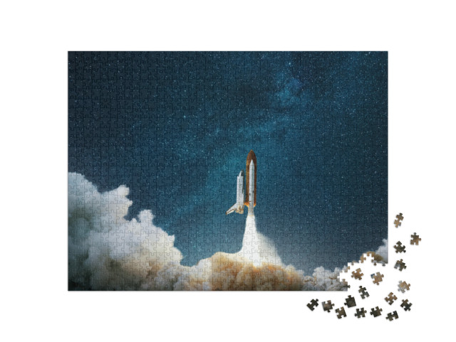 puzzle 1000 dílků „Raketa startuje do vesmíru“