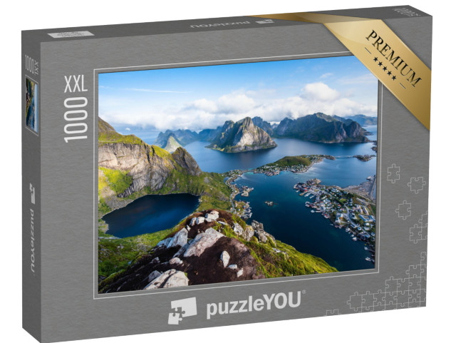 puzzle 1000 dílků XXL „Pohled na úchvatné hory na Lofotách, Norsko“