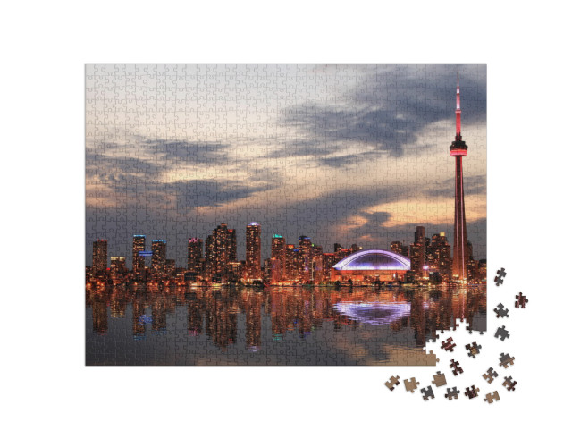 puzzle 1000 dílků „Západ slunce v Torontu, Ontario, Kanada“