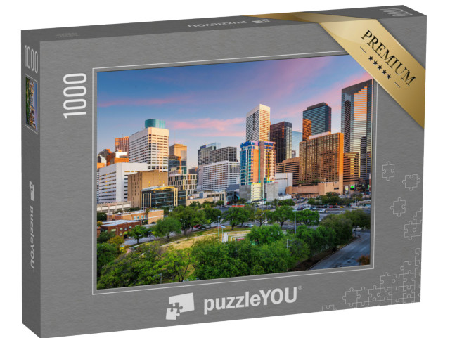 puzzle 1000 dílků „Centrum města a panorama Houstonu za soumraku, Texas, USA“