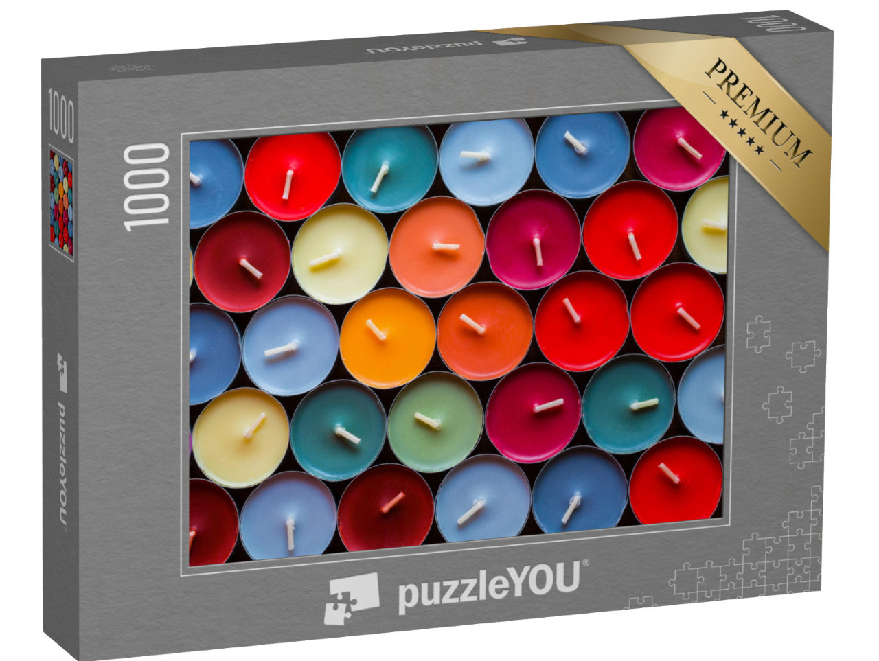 puzzle 1000 dílků „Barevné čajové svíčky“