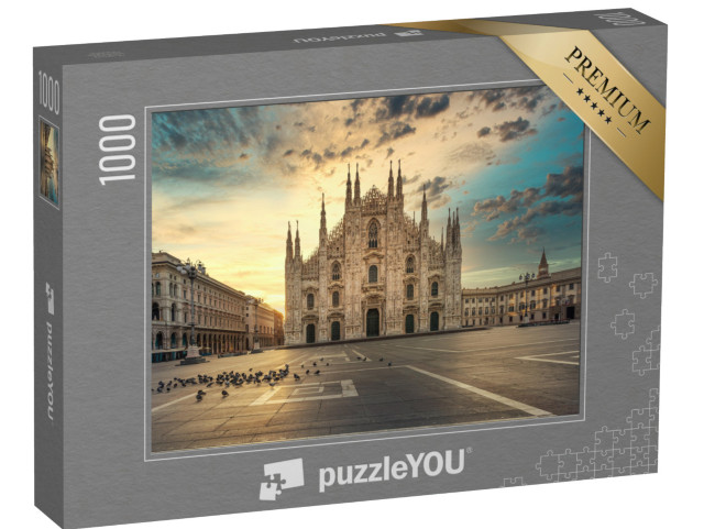 puzzle 1000 dílků „Milánský dóm, katedrála při východu slunce, Itálie“