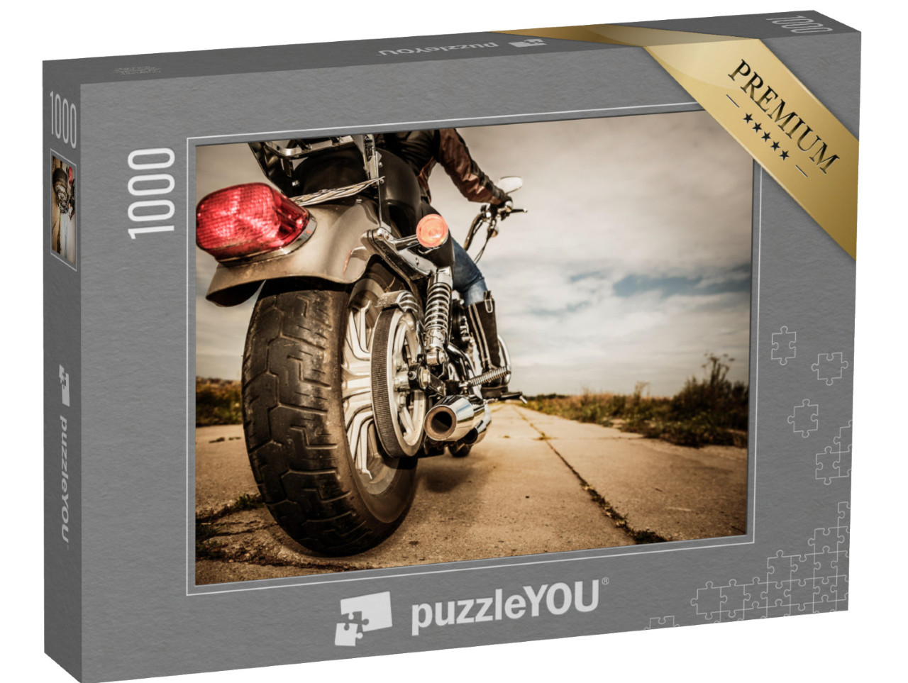 puzzle 1000 dílků „Na motorce, krátce před odjezdem“