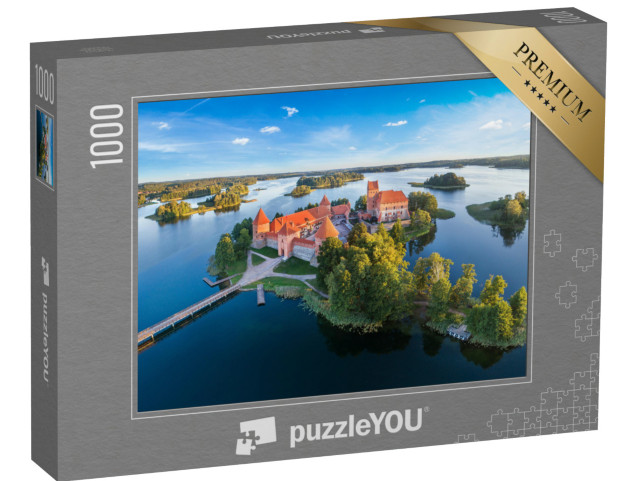 puzzle 1000 dílků „Hrad Trakai: středověký gotický ostrovní hrad v jezeře Galve, Litva“