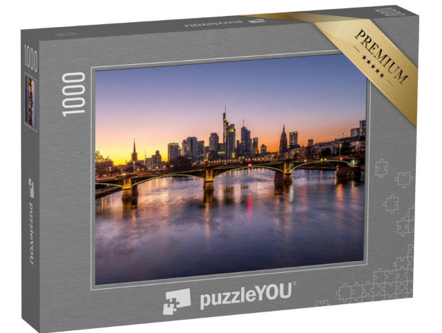 puzzle 1000 dílků „Frankfurtské panorama při západu slunce“