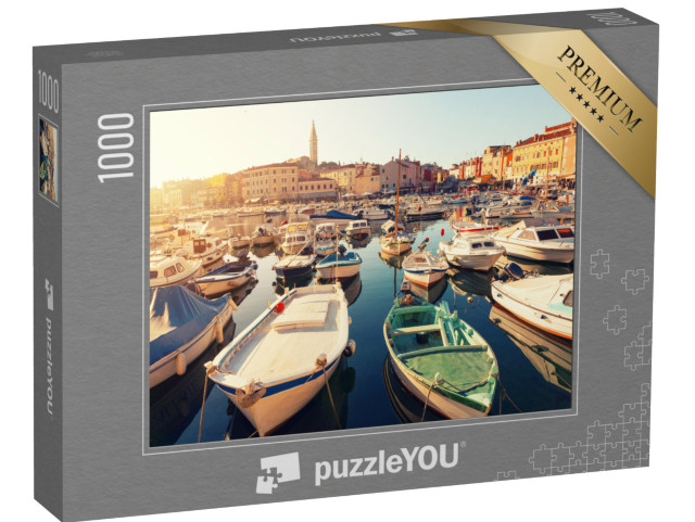 puzzle 1000 dílků „Středověké město Rovinj při západu slunce, Chorvatsko“