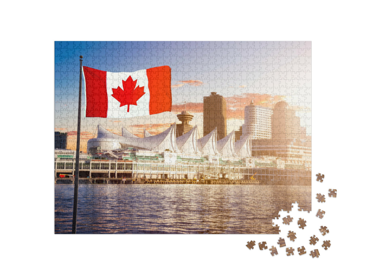 puzzle 1000 dílků „Panorama Vancouveru při pohledu od vody“