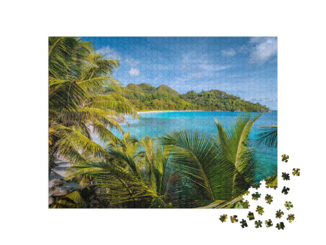 puzzle 1000 dílků „Exotický plážový ráj na ostrově Mahe na Seychelách“