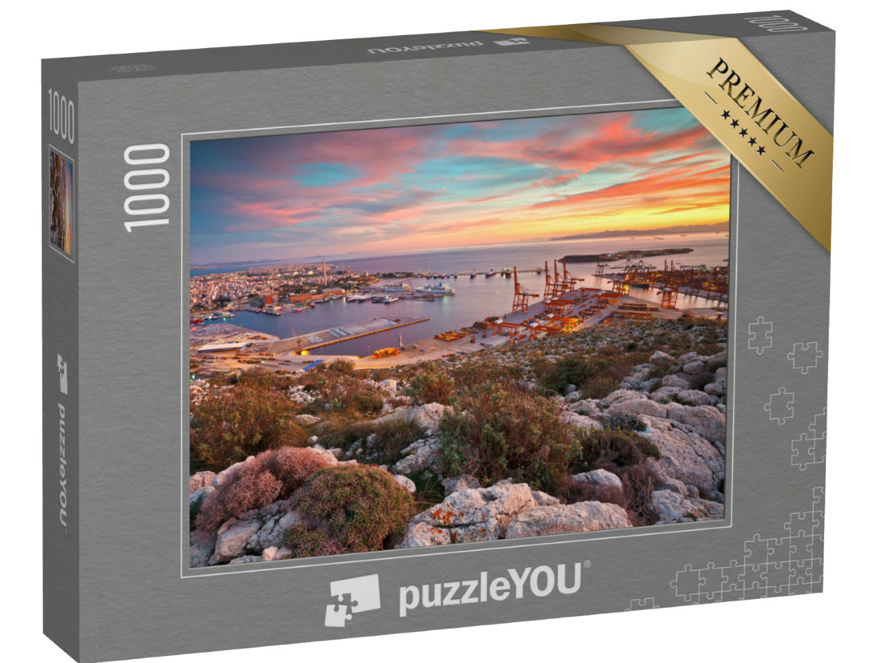 puzzle 1000 dílků „Pohled na přístav Pireus, Athény, Řecko“