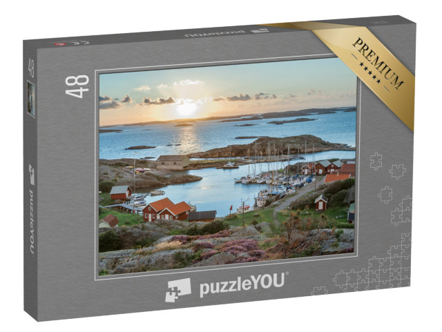 puzzle 48 dílků „Rybářský přístav švédského souostroví, ostrov Ramsoe“