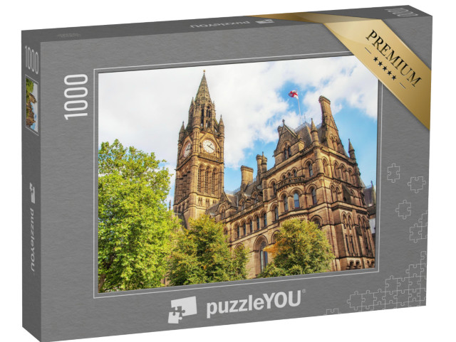 puzzle 1000 dílků „Manchesterská radnice pod zataženou oblohou“