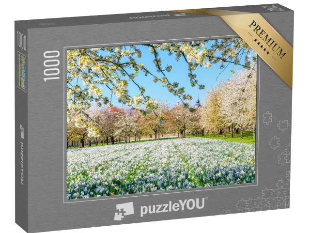 puzzle 1000 dílků „Kvetoucí zámecká zahrada ve Schwetzingenu, Německo“