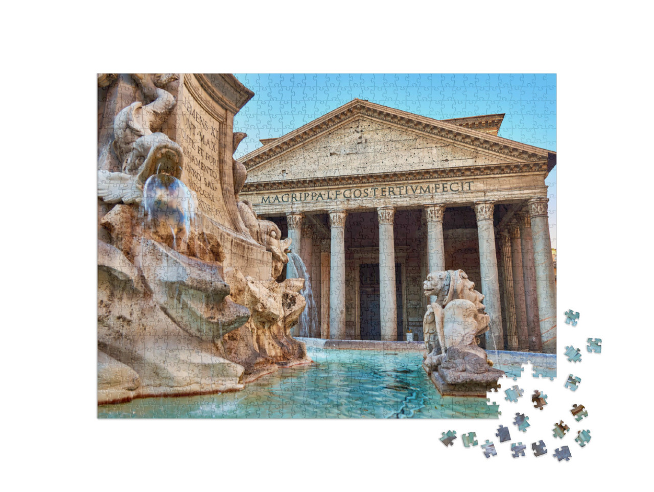 puzzle 1000 dílků „Pohled na fontánu u Pateonu v Římě“