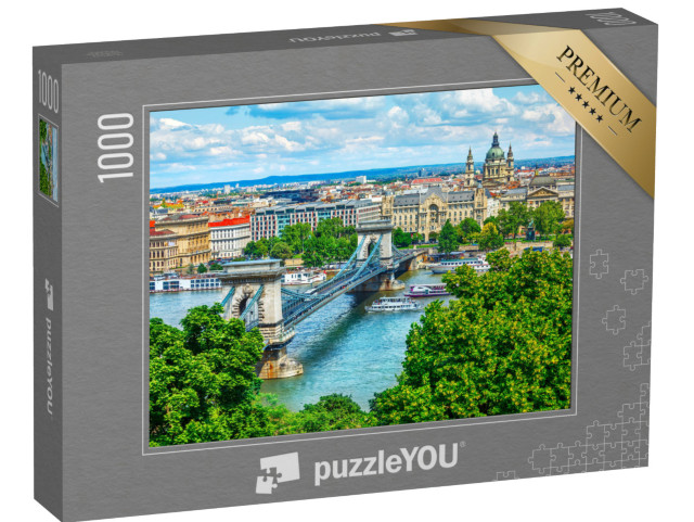 puzzle 1000 dílků „Řetězový most přes Dunaj v Budapešti, Maďarsko“