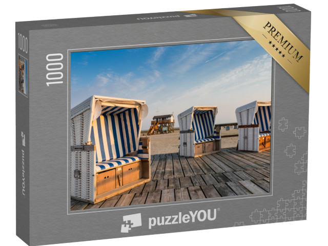 puzzle 1000 dílků „Lehátka na pláži v St. Peter-Ording, Šlesvicko-Holštýnsko“