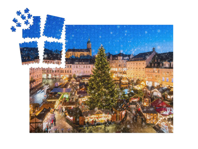 SMART SORTED® | Puzzle 1000 dílků „Vánoční trh v Annaberg-Buchholz v Krušných horách, Sasko“