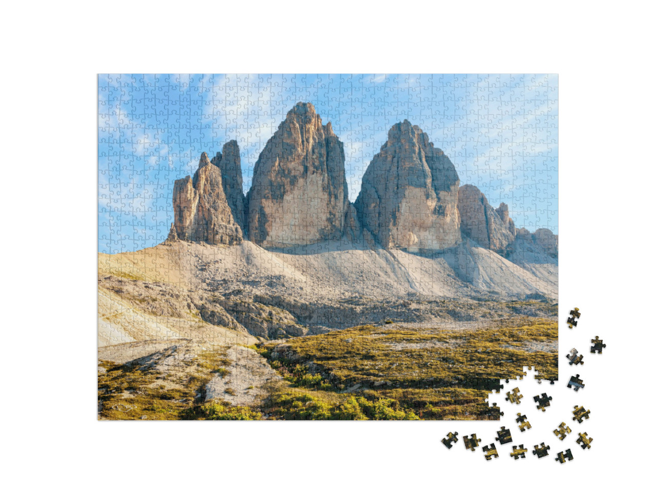 puzzle 1000 dílků „Tři vrcholy večer, Dolomity, Jižní Tyrolsko“