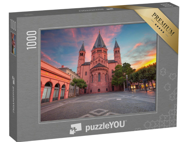 puzzle 1000 dílků „Panorama Mohuče s centrem města a katedrálou“