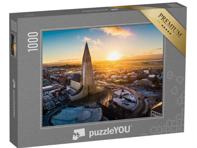 puzzle 1000 dílků „Kostel Hallgrimskirkja v Reykjavíku, Island“