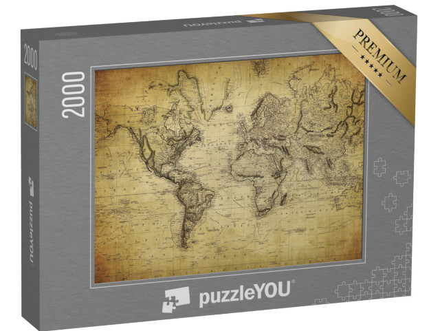 puzzle 2000 dílků „Stará mapa světa z roku 1814“