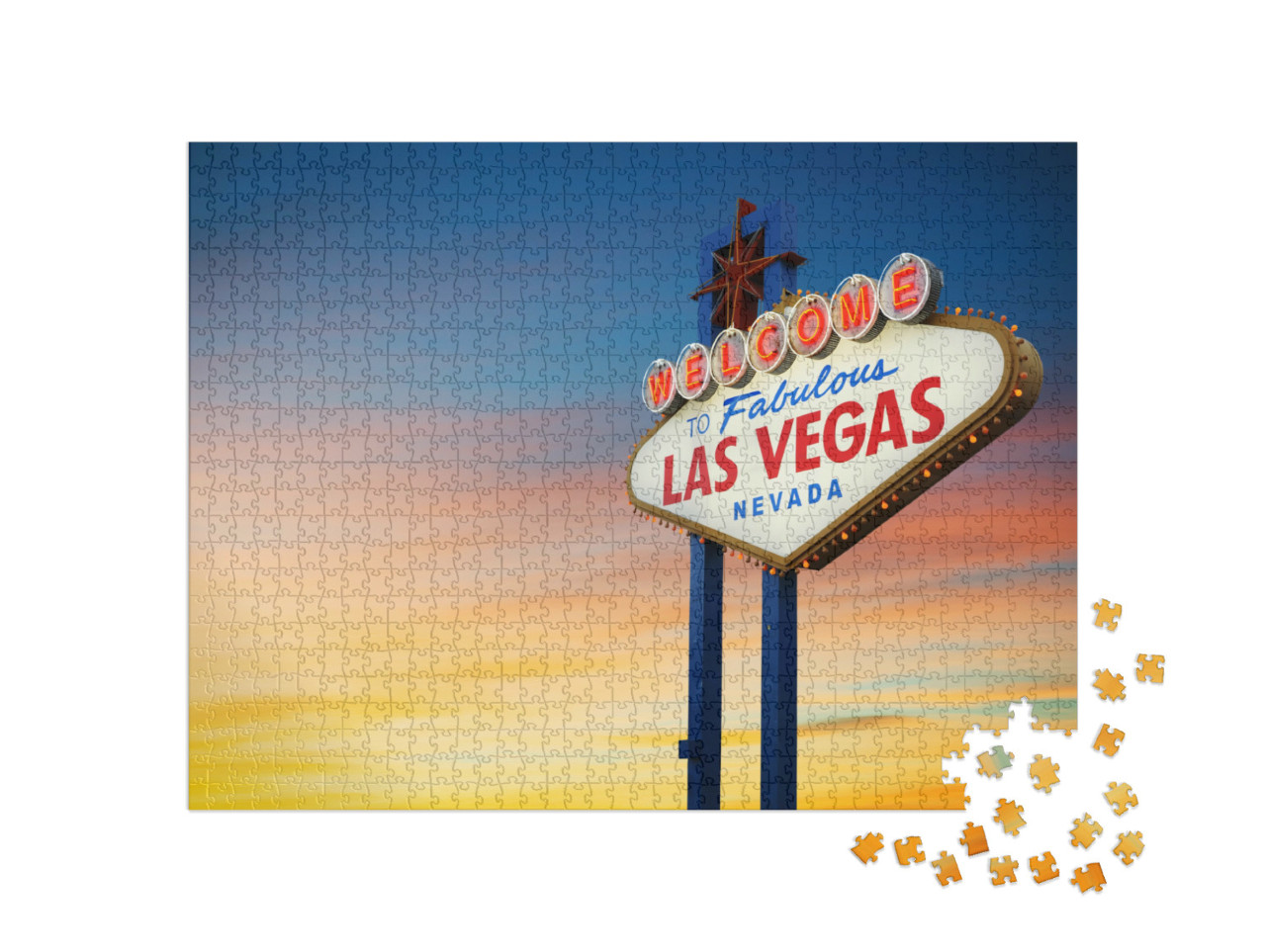 puzzle 1000 dílků „Nápis Las Vegas při západu slunce“