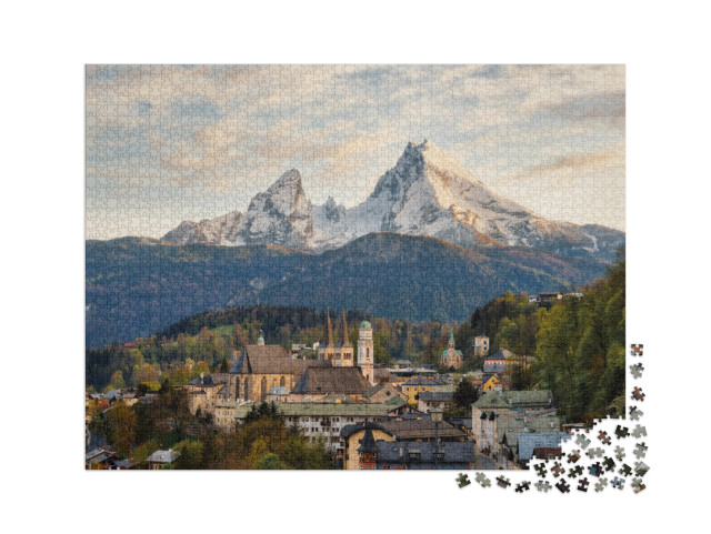 puzzle 2000 dílků „Berchtesgaden před Watzmannem v Bavorských Alpách“