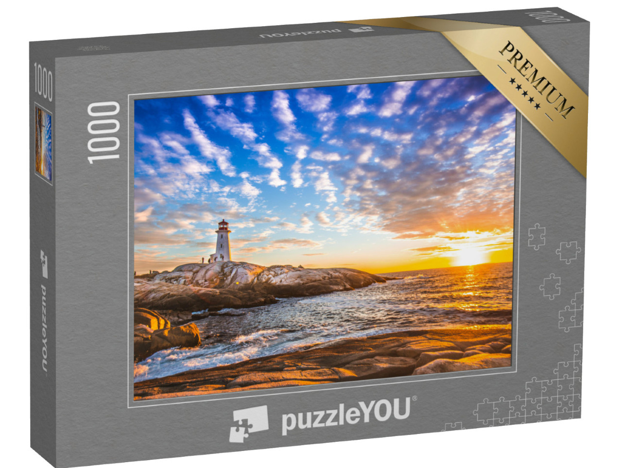 puzzle 1000 dílků „Maják Peggy's Cove při západu slunce, Kanada“