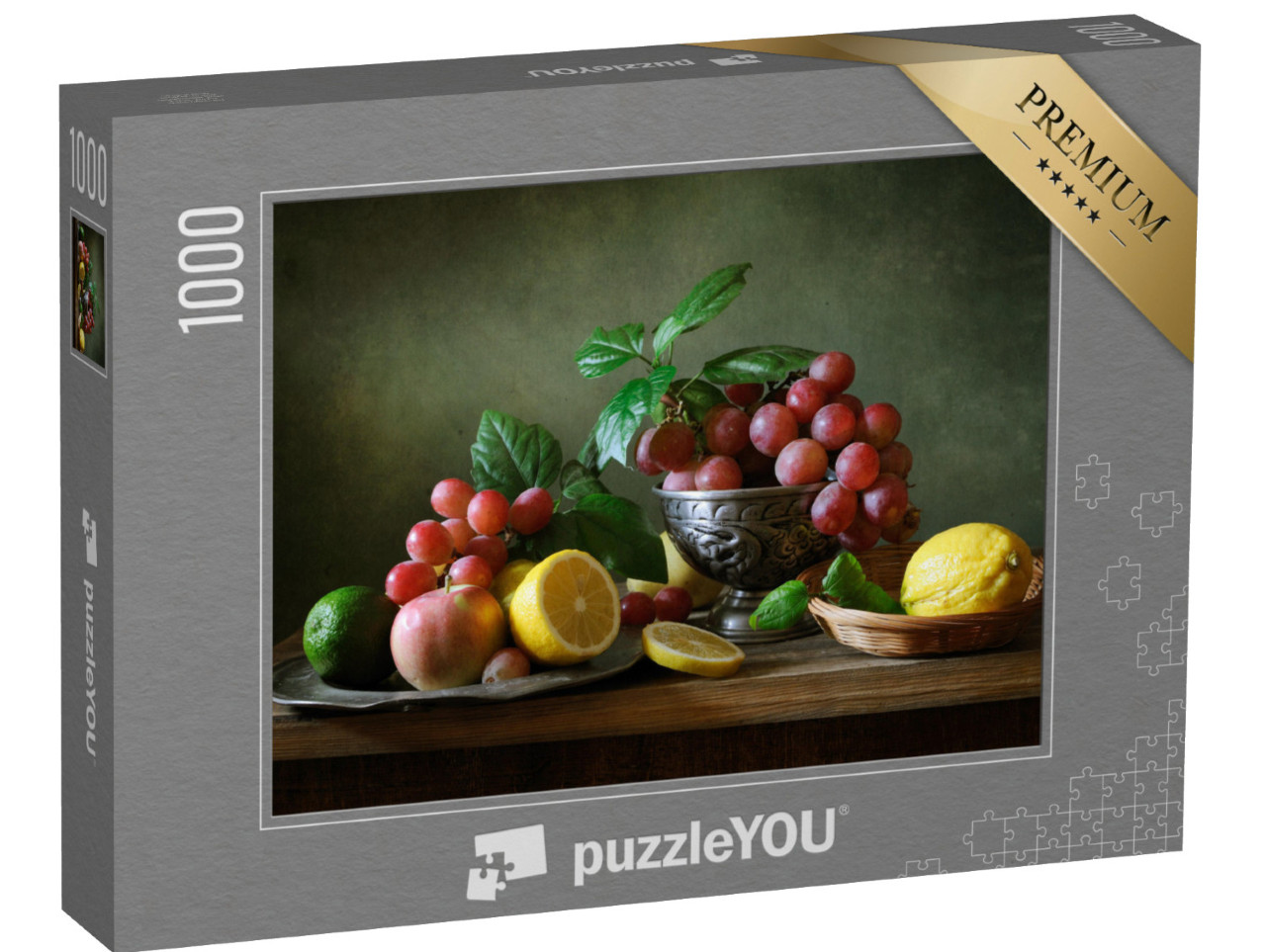 puzzle 1000 dílků „Zátiší s dekorativně naaranžovaným ovocem“