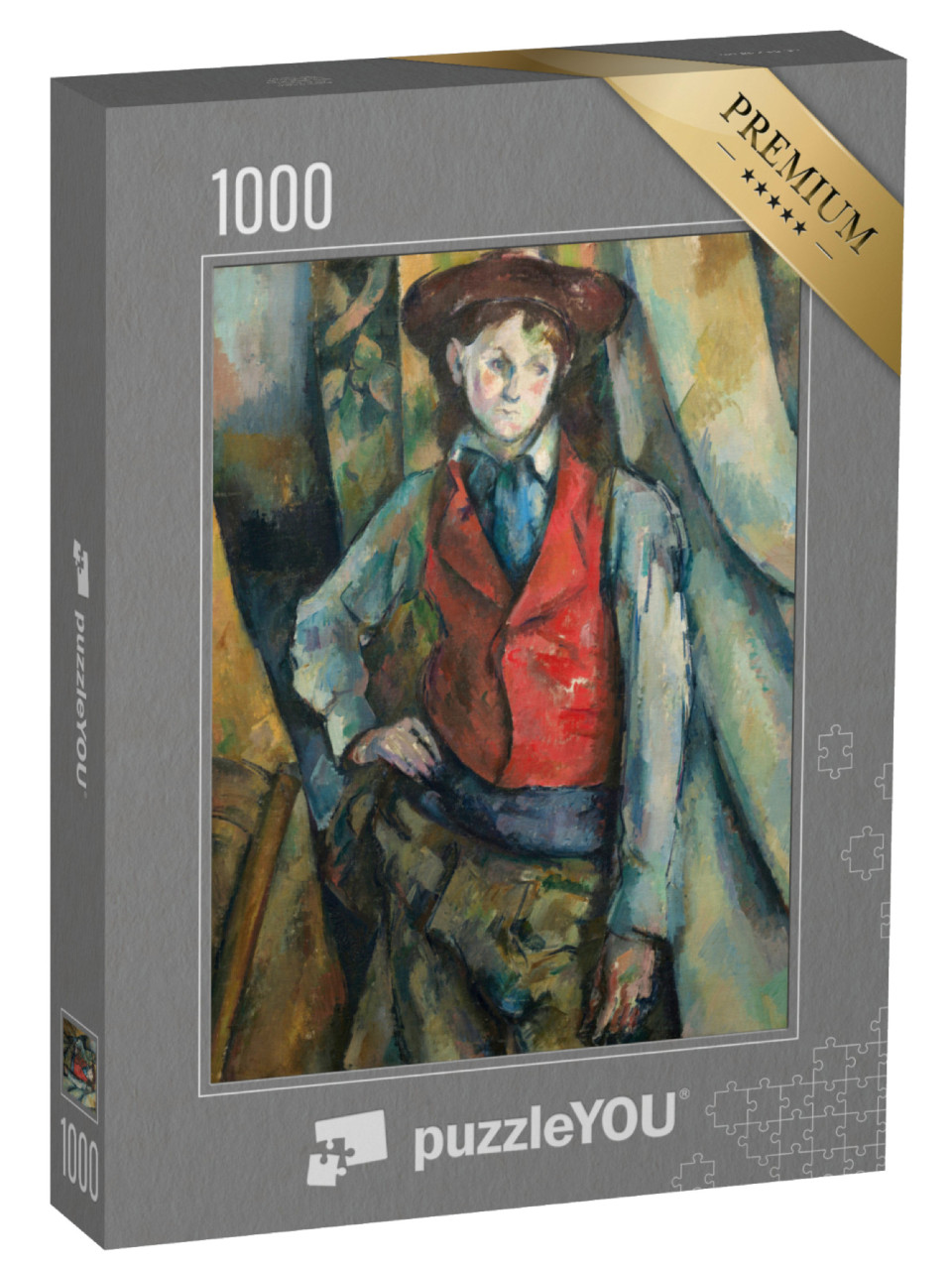 puzzle 1000 dílků „Paul Cézanne - Chlapec v červené vestě“