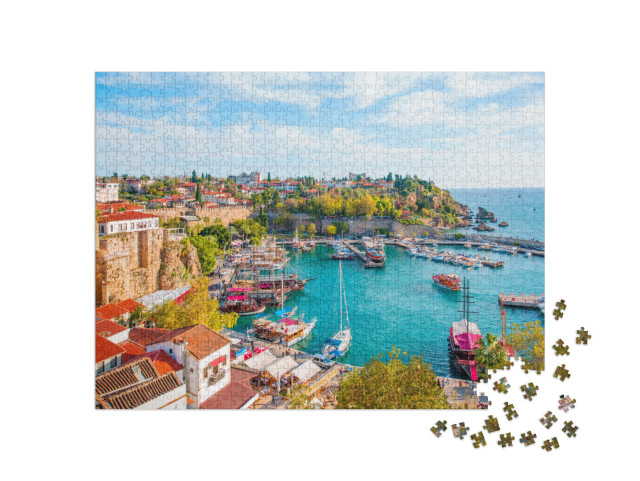 puzzle 1000 dílků „Fotografie starého centra města Kaleici, Antalya, Turecko“