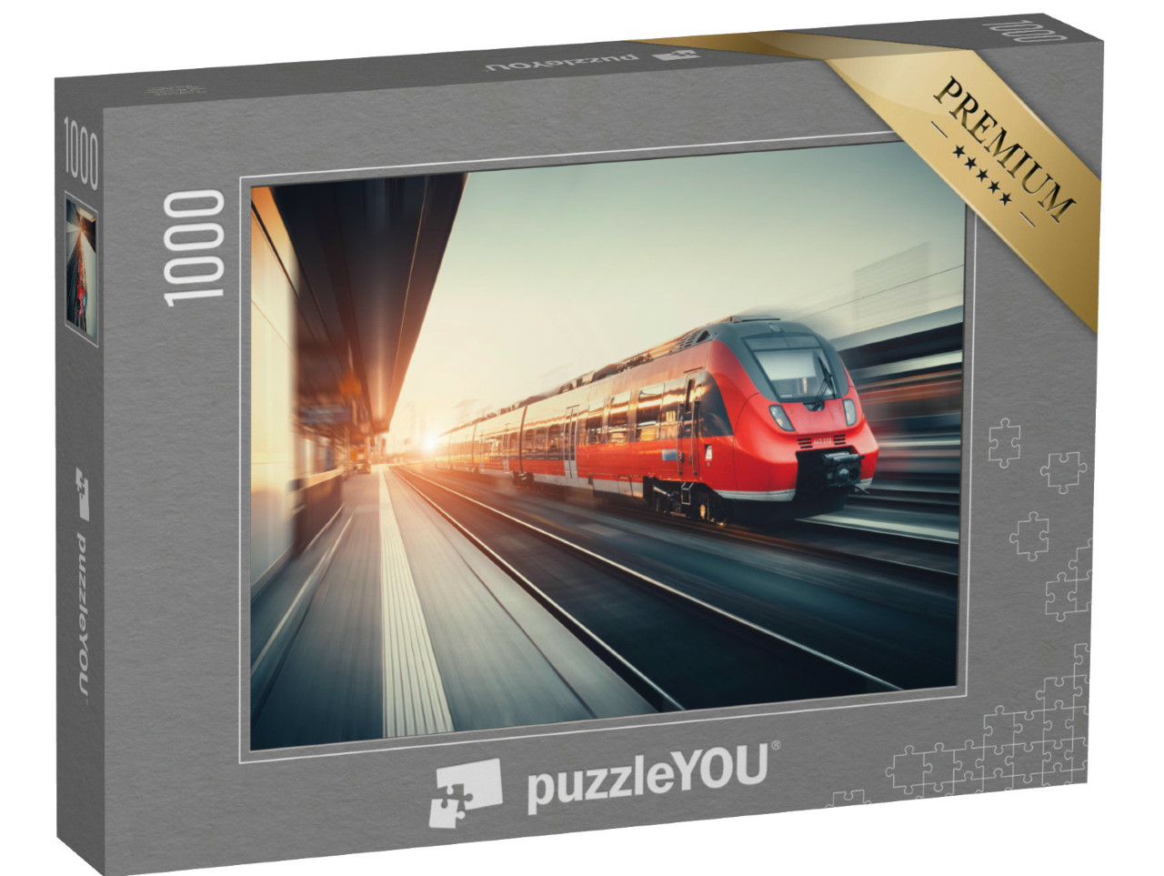 puzzle 1000 dílků „Vlak projíždějící stanicí“