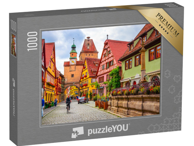 puzzle 1000 dílků „Krásný Rothenburg ob der Tauber, Bavorsko, Německo“