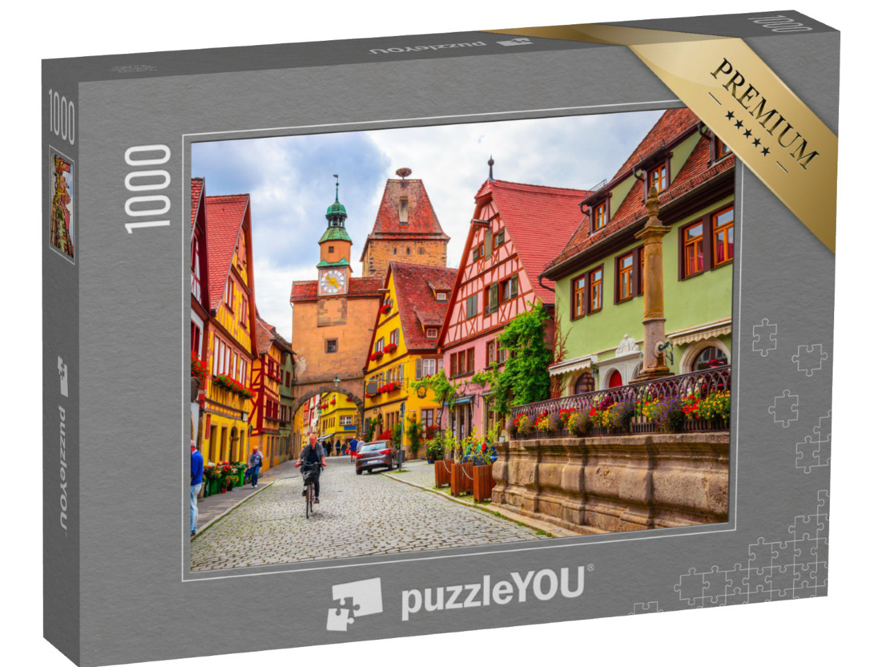 puzzle 1000 dílků „Krásný Rothenburg ob der Tauber, Bavorsko, Německo“