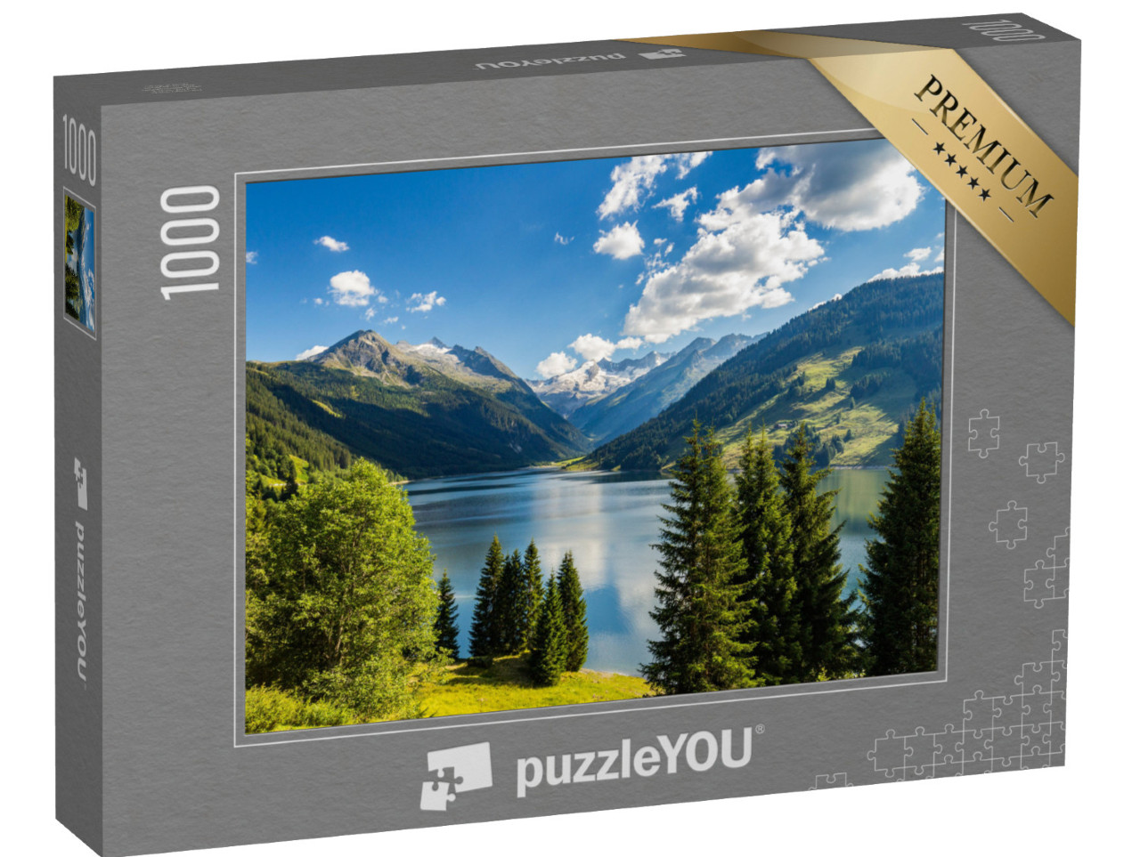 puzzle 1000 dílků „Přehrada Durlassboden v Zillertalských Alpách, Rakousko“