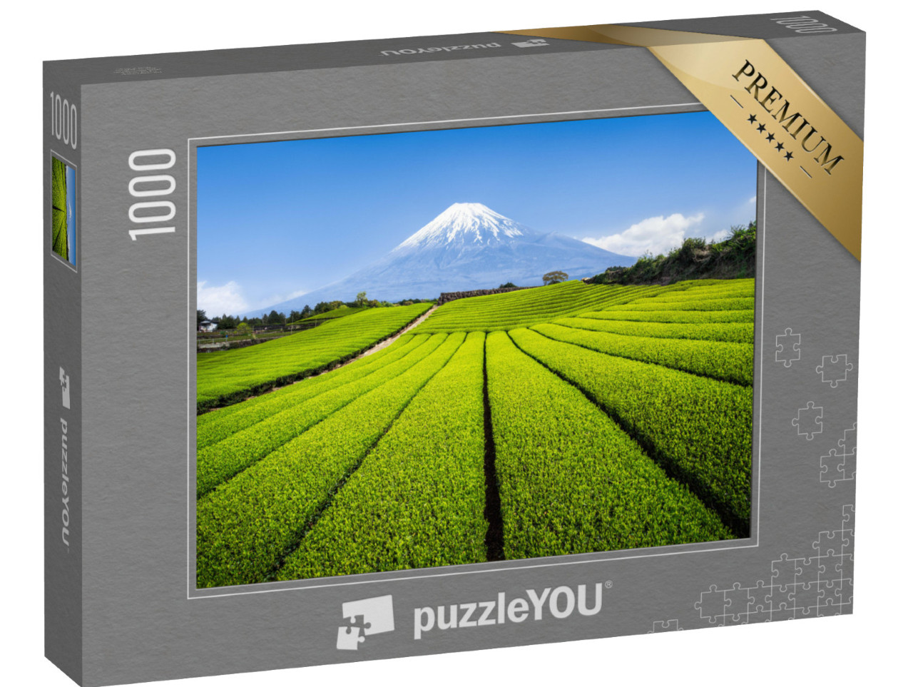 puzzle 1000 dílků „Hora Fudži s plantáží zeleného čaje, prefektura Šizuoka, Japonsko“